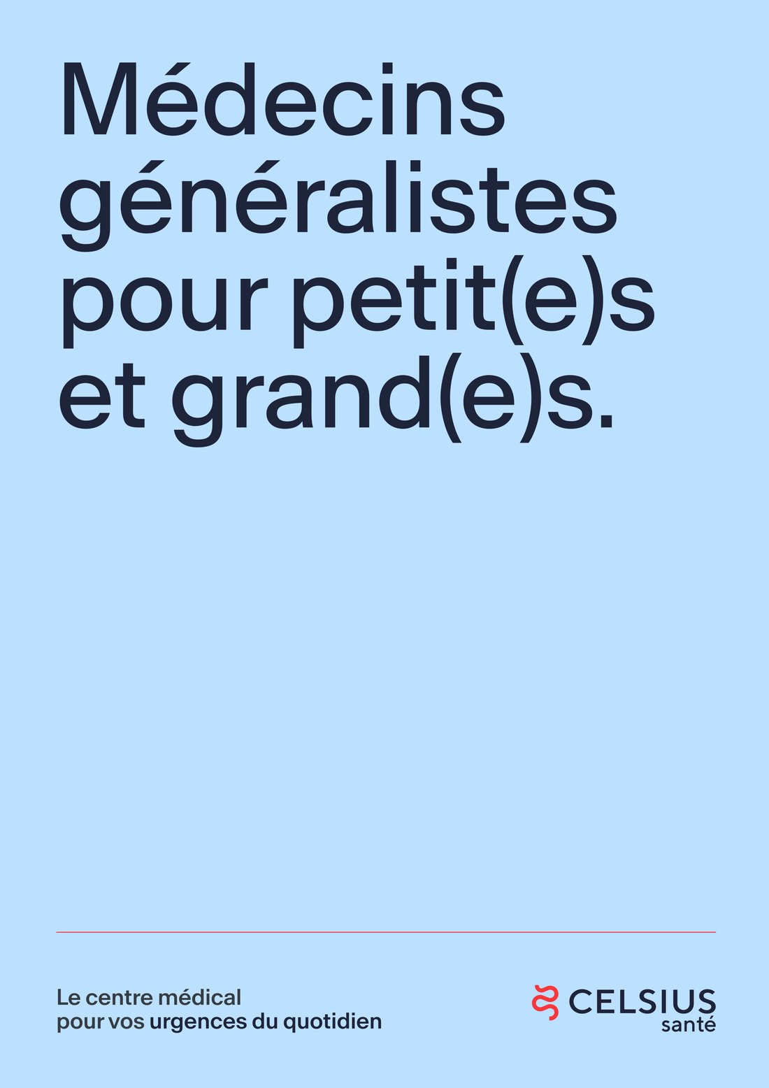 Affiche : Médecins généralistes pour petit(e)s et grand(e)s