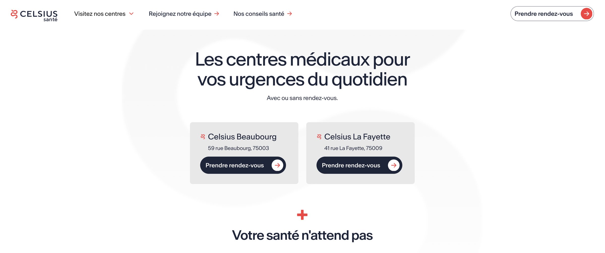 Page d'accueil du site celsius.care